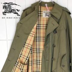 バーバリー 希少白タグ ノバチェック トレンチコート ステンカラーデッドストック