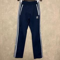 古着 adidas アディダス トラックパンツ ネイビー ホワイト 紺 白 S