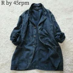 希少✨R by45rpm 藍染デニムジャケット ロゴ刺繍　インディゴ　秋服 希少✨R by45rpm 藍染デニムジャケット ロゴ刺繍 インディゴ 秋
