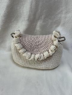 かぎ編みハンドメイド　フリルバッグ