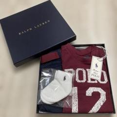 新品Ralph Lauren Tシャツとパンツ靴下セット12M 80cm 箱付き