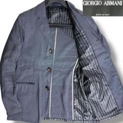J7225 美品 ジョルジオアルマーニ 黒タグ ピンドット柄ジャケット 48