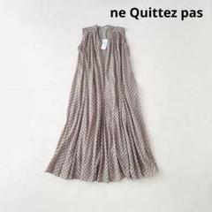 ne Quittez pas ドット柄 ノースリーブワンピース ヌキテパ ドット柄ノースリーブワンピース グレージュ - メルカリ