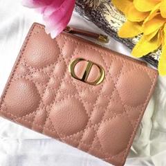 未使用級✨ディオール 折り財布 ダリアウォレット カナージュ CDロゴ ピンク