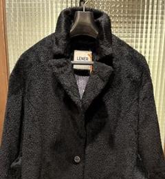 未使用 定価9万LENERレネール シャギーチェスターコート 黒 タグ付 未使用 定価9万LENERレネール シャギーチェスターコート 黒 タグ