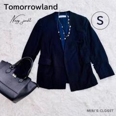 TOMORROWLAND collection ネイビーノーカラージャケット TOMORROWLAND ジャケット ノーカラージャケット ドライダブル