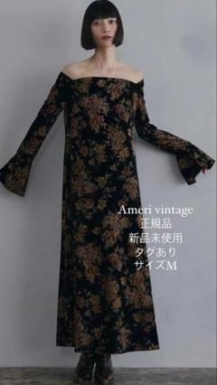 YU様FLOWER PRINT VELOUR DRESS カーキ YU様FLOWER PRINT VELOUR DRESS カーキ