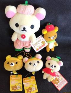 苺イチゴ帽子マスコットキーチェーンリラックマコリラックマカラフルアイス