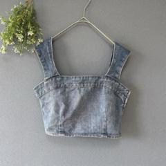 グレイル［S］美品　デニムビスチェ　ビスチェXワイドパンツデニムセットアップ