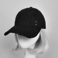DimMoire ロゴ刺繍ダメージCAP Black - メルカリ