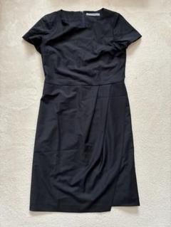 theory luxe セオリーリュクス 黒 半袖 ひざ丈ワンピース 42 L