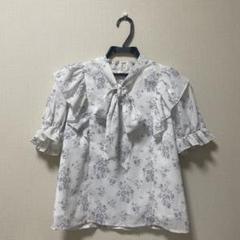evelyn リボン付きオフホワイト半袖トップス evelyn 未使用 evelyn エブリン レースリボンニット オフホワイト トップス