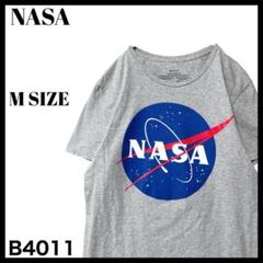古着 企業系 NASA ナサ ビッグロゴプリント Tシャツ グレー Mサイズ