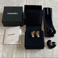 CHANEL シャネル ピアス 刻印あり 星 スター ブラック 黒 CHANEL シャネル ピアス 刻印あり 星 スター ブラック 黒