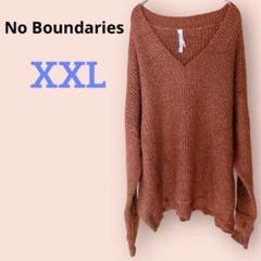希少✨No Boundaries 【XXL】オレンジ Vネック ニットセーター