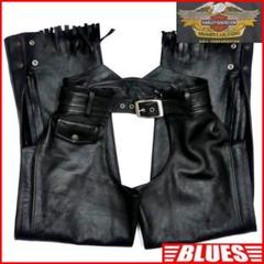 ハーレーダビットソン　ブラックレザー チャップス HARLEY DAVIDSON ハーレーダビッドソン レザー チャップス 黒