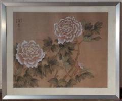 【真作】絵画 日本画 白牡丹図 花の図 優雅な日本画作品 柔らかな彩り W186 真作】絵画 日本画 白牡丹図 花の図 優雅な日本画作品 柔らかな