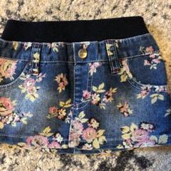 【90cm】花柄デニムスカート