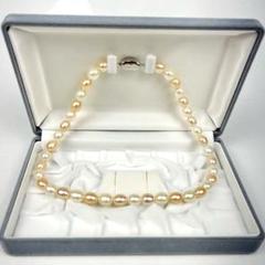 【美品】パールネックレス　9.8-10.6mm 42.5cm 本真珠　大玉