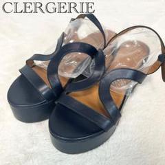 CLERGERIE 厚底　サンダル　ストラップ　ネイビー　38