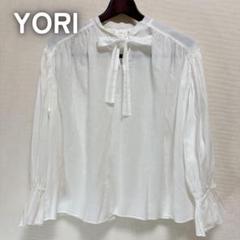 YORI ヨリ コットンリボンタイ キャンディースリーブ　 長袖シャツ