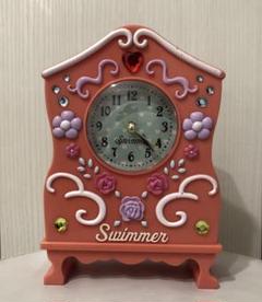 【訳あり】 Swimmer レトロ 置時計 ピンク