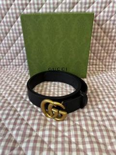 【未使用級✨】GUCCI グッチ Dバックル レザーベルト ブラック ゴールド GUCCI - グッチ ベルト レザー ブラック ゴールド ピンベルト