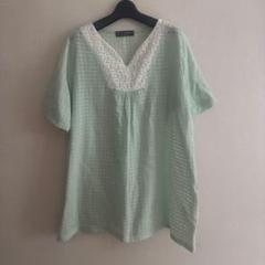 FASHION MESSAGE ミントグリーン 半袖チュニック