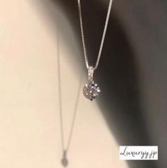 CZダイヤモンド ✨最高級✨ 一粒石 プラチナコート ネックレス シルバー925