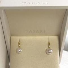 056【タサキ】K18 大粒パール約9.1mm/9.2mm ピアスフック