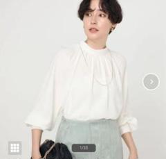 NOLLEY'S (2024aw) ストレッチジョーゼットシャーリングブラウス