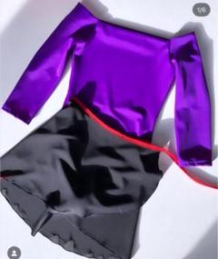 ZIDANS ジダンス 2 スリーブス レオタード　バイオレットXS