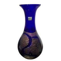津軽びいどろ 青被硝子 花瓶 フラワーベース ガラス工芸 青森伝統工芸品　箱付き
