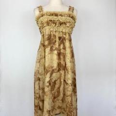 ☆1168【グランターブル】茶系 キャミワンピース おしゃれ着 フリル レース