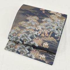 ゆりのはな 未使用品 西陣 しらえ織物 袋帯 松風静波文 六通柄