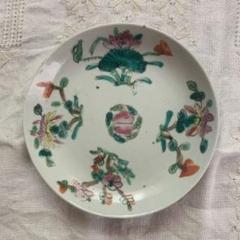 結婚祝い中国清朝民国時代の皿、裏名手書き 置物 インテリア・住まい 【SALE】 中国清朝民国時代の皿、裏名手書き 置物