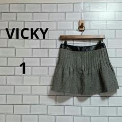 VICKY　ミニスカート　プリーツ　ウール混　綺麗め　大人上品のサムネイル