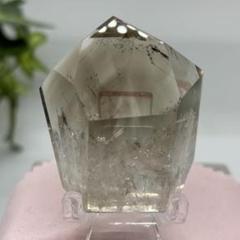 【天然石】スモーキークォーツ ファントム入り ポイント◆タワー