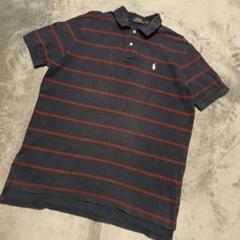 POLO ラルフローレン　ネイビー×レッド　ポロシャツ　L