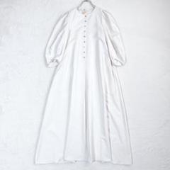 極美品✨ebure エブール シルク ボリュームスリーブワンピース マキシ丈 白
