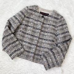 専用美品　大きいサイズ15 クリスチャンオジャール　ノーカラーツイードジャケット セットアップ対応］ノーカラーツィードジャケット | CHRISTIAN