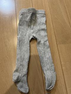 グレー リブ編み ベビータイツ 75-85cm