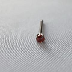 鼻ピアス 18G ジュエル レッド 2mm ノーズスタッド ボディピアス 1個