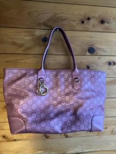 GUCCI トートバッグ グッチシマ レザー ピンク