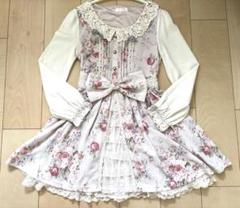 LIZLISAフラワー　ミニワンピース　薔薇　バラ　リボン　リズリサ Y2K LIZLISA リズリサ ワンピース Y2K 花柄 姫ギャル バレエコア