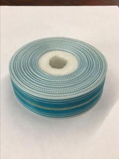 昭和レトロ　金糸入り　メッシュリボン　ブルー　25㎜　新品未使用　ハンドメイド