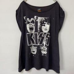 KISS Tシャツ　ドルマンスリーブ　古着風　Aライン　両面プリント　バンドT