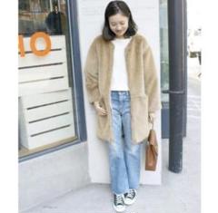 【美品】SLOBE IENA カーリングファーコート 美品】SLOBE IENA カーリングファーコート