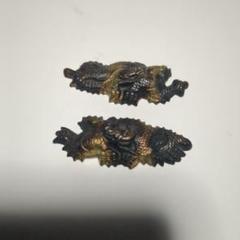 江戸時代鶏図目貫一対10g 東Y7-0327☆2Fトヒニ