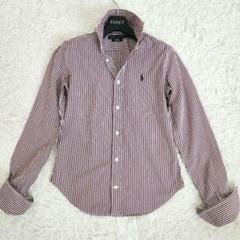 【極美品】ラルフローレン シャツ ストライプ ポニーロゴ レディース S